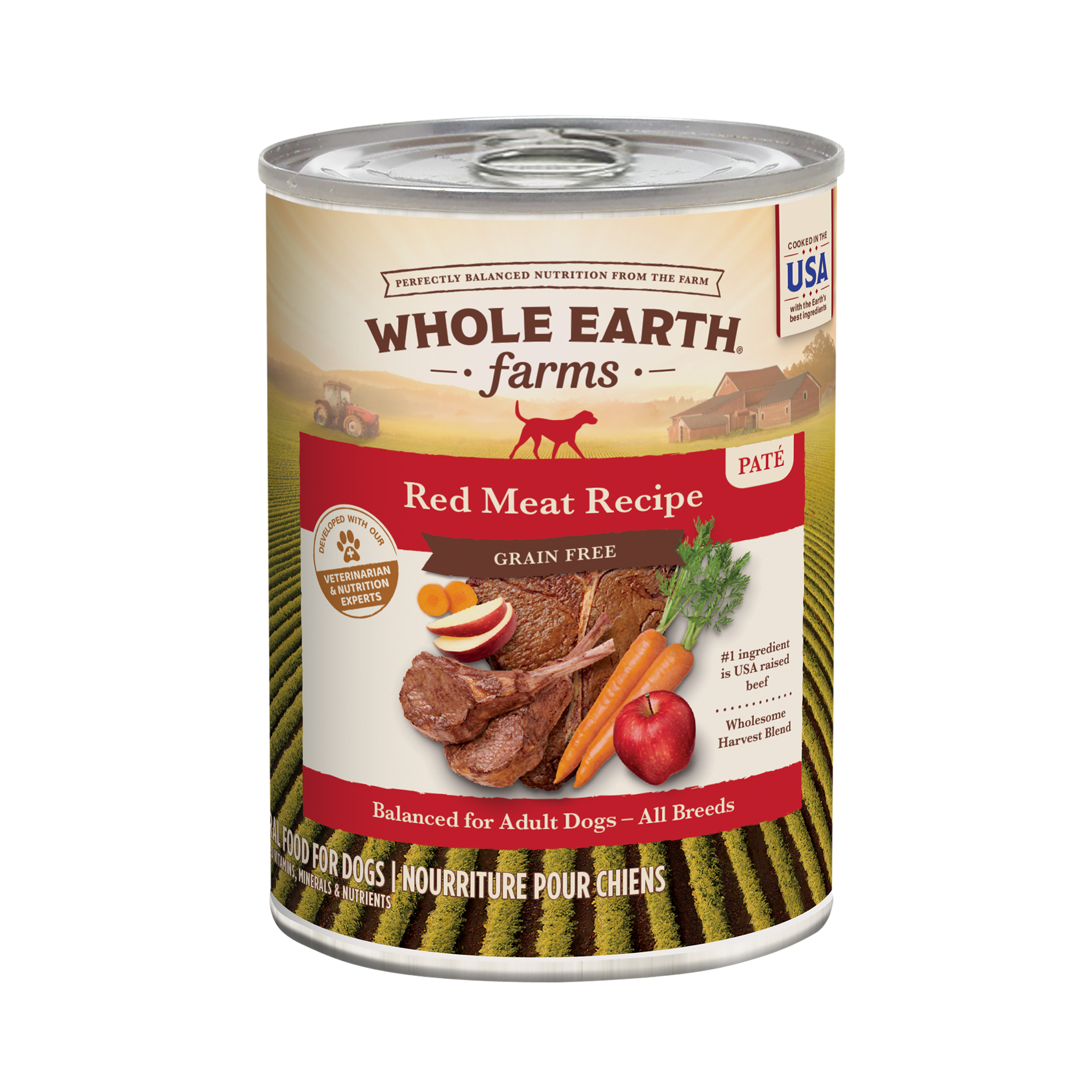 slide 1 of 4, Whole Earth Farms Grain Free Red Meat Recipe Canned Dog Food - 12.7 oz Can, 12.7 oz