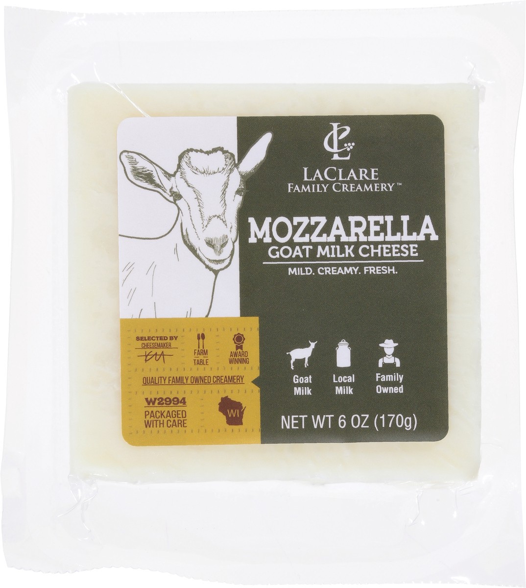 slide 8 of 12, LaClare Family Creamery Mozzarella Goat Milk Cheese 6 oz, 6 oz