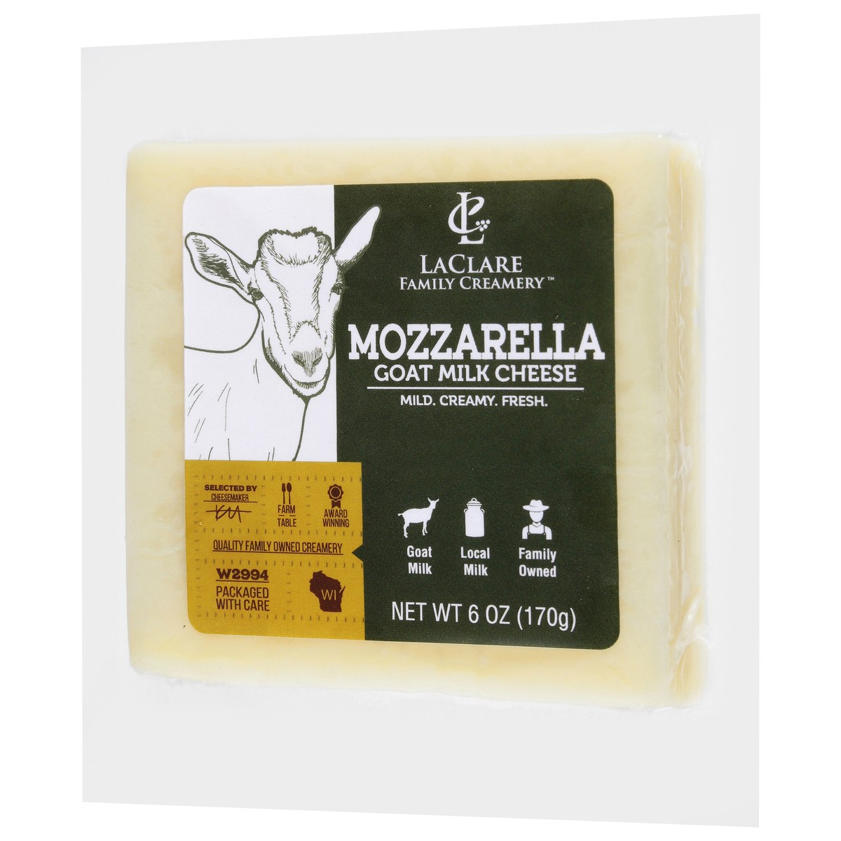 slide 3 of 12, LaClare Family Creamery Mozzarella Goat Milk Cheese 6 oz, 6 oz