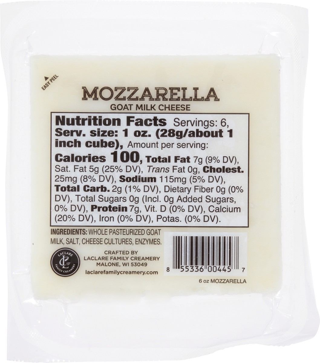 slide 9 of 12, LaClare Family Creamery Mozzarella Goat Milk Cheese 6 oz, 6 oz