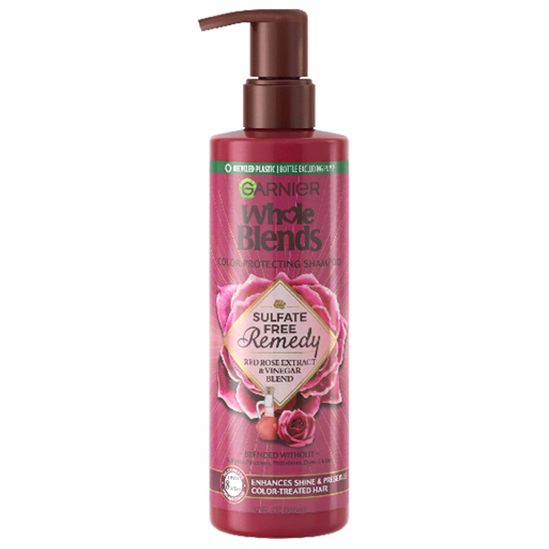slide 1 of 1, Garnier Whole Blends Sulfate Free Red Rose Extract And Vinegar Shampoo, 12 Oz, 12 oz