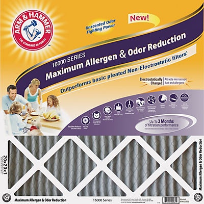 slide 1 of 1, ARM & HAMMER Arm Hammer Max Odor Home Air Filter, 10 in x 20 in x 1 in