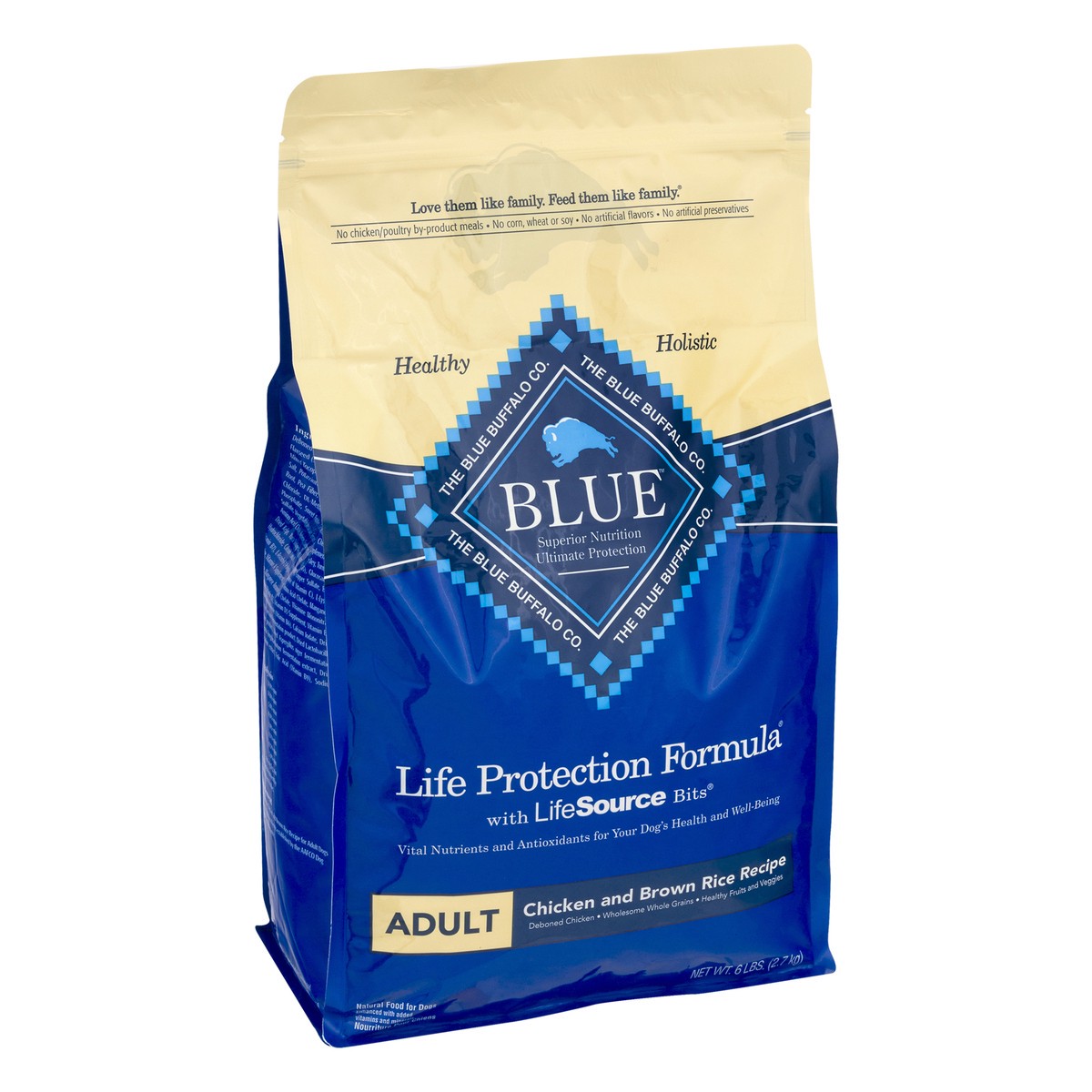 slide 8 of 9, Blue Buffalo Adult Chicken & Brown Rice - Dry Dog Food, 6 lb