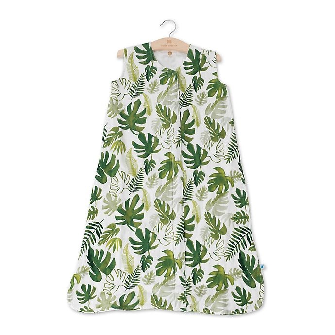 slide 2 of 3, Little Unicorn Medium Tropical Leaf Muslin Wearable Blanket - Green, 1 ct