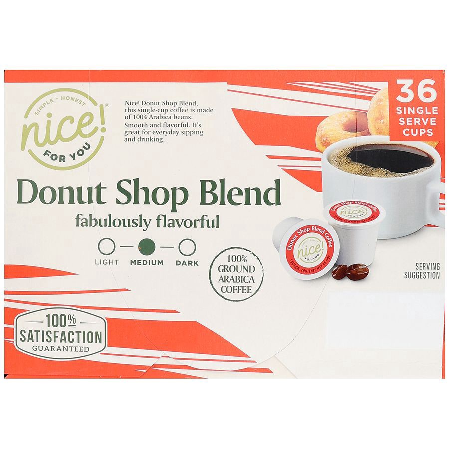 slide 2 of 5, Nice! For You Donut Shop Blend Coffee Single Serve Cups, 0.31 oz x 36 ct