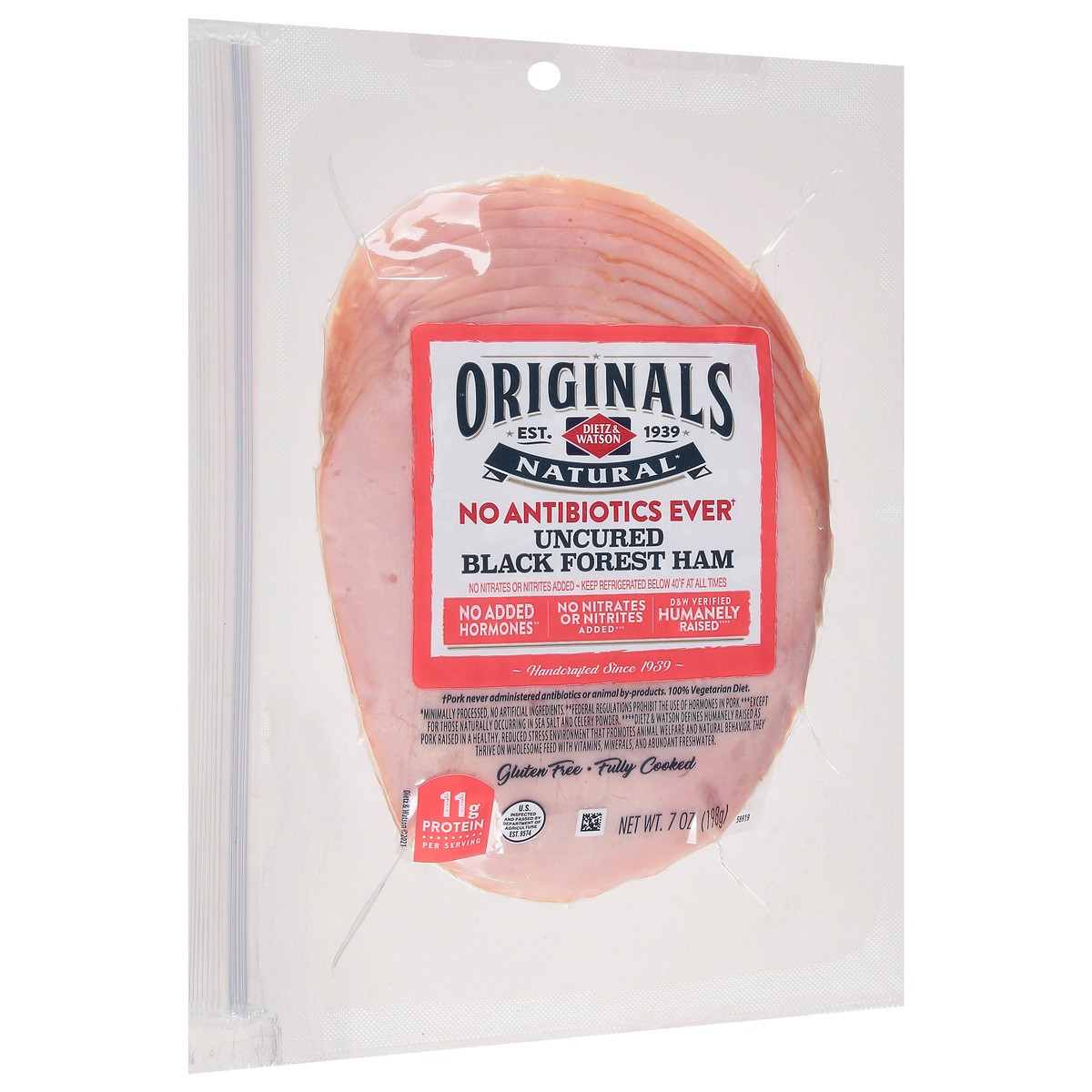 slide 4 of 9, Dietz & Watson Uncured Black Forest Ham 7 oz, 7 oz