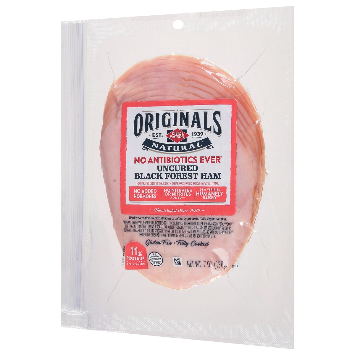 slide 5 of 9, Dietz & Watson Uncured Black Forest Ham 7 oz, 7 oz