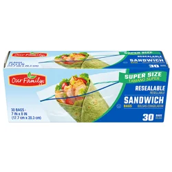 Our Family Super Size Resealable Sandwich Bags