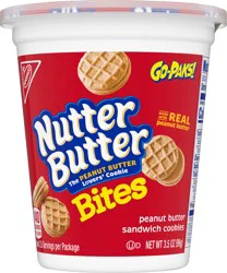 Nutter Butter Bites Peanut Butter Sandwich Cookies, Go-Pak, 3.5 oz