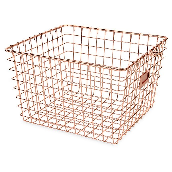 slide 1 of 4, Spectrum Medium Storage Basket - Copper, 1 ct