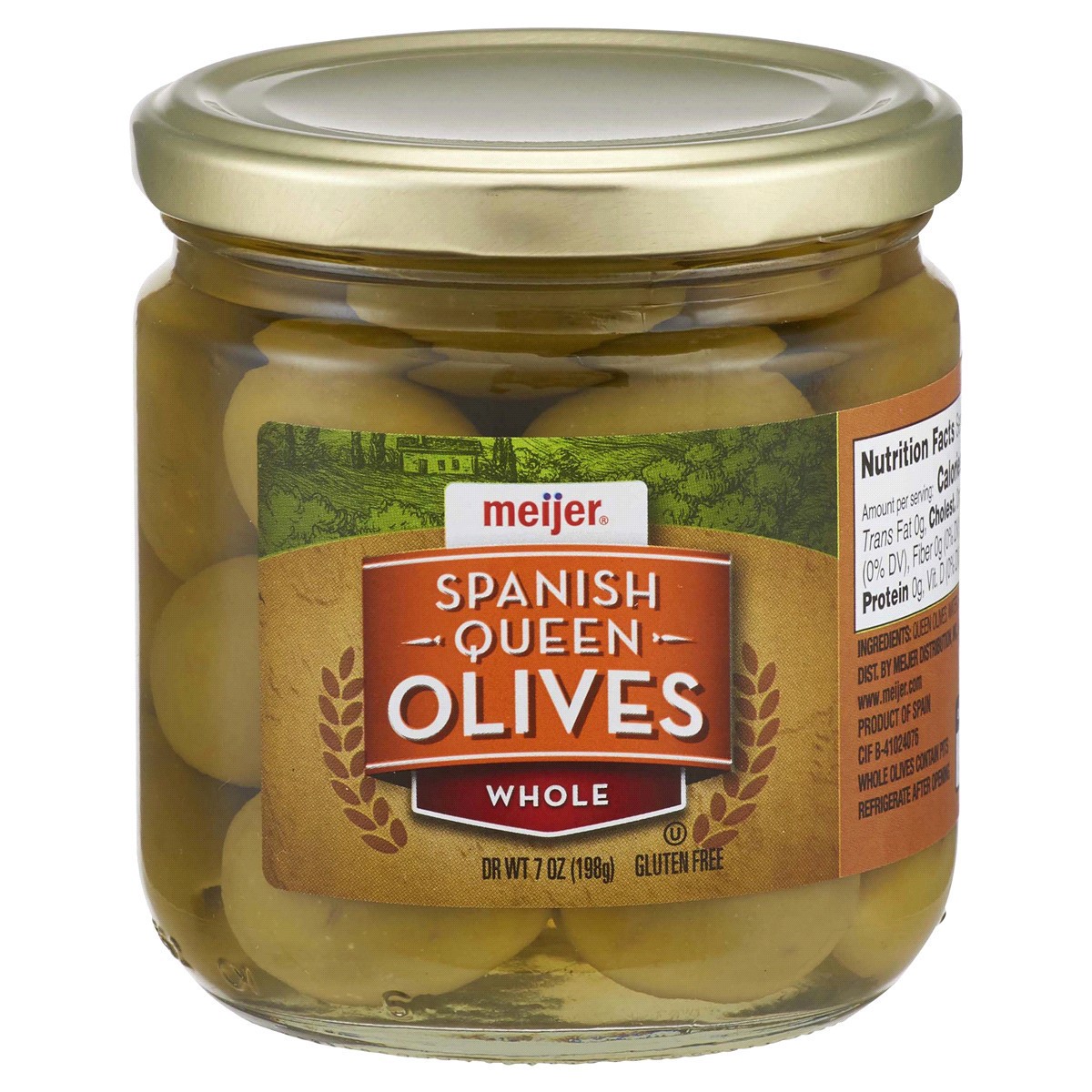 slide 1 of 5, Meijer Whole Spanish Queen Olives, 7 oz