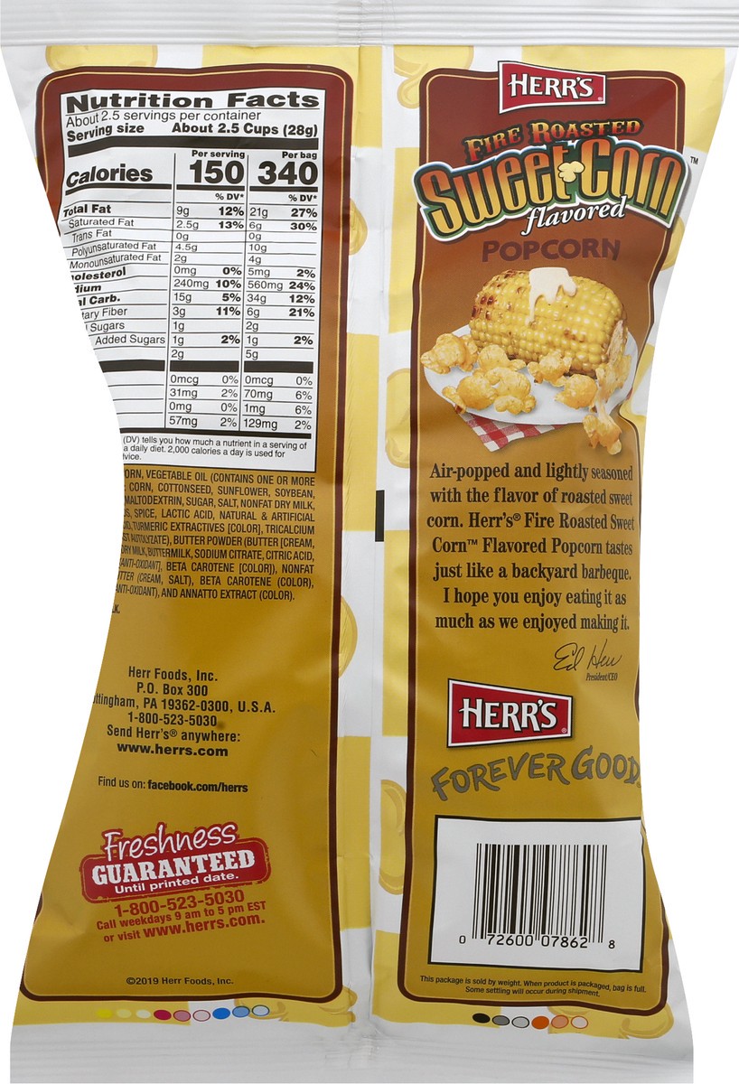 slide 6 of 10, Herr's Fire Roasted Sweet Corn Flavored Popcorn 2.25 oz, 2.75 oz