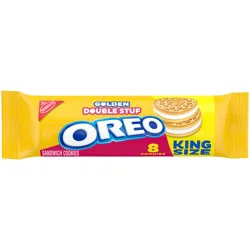 OREO Double Stuf Golden Sandwich Cookies, King Size, 4 oz Snack Pack (8 Cookies Per Pack)