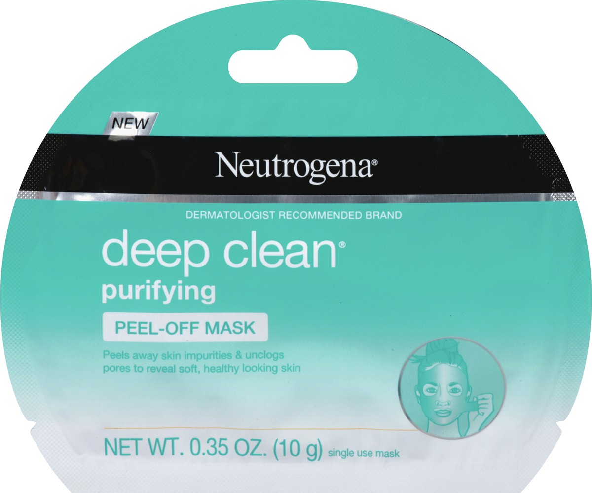 slide 6 of 7, Neutrogena Deep Clean Purifying Peel-Off Face Mask, Oil-Free & Non-Comedogenic Deep Pore Cleansing Single-Use Facial Mask, Single-Use, 1 ct