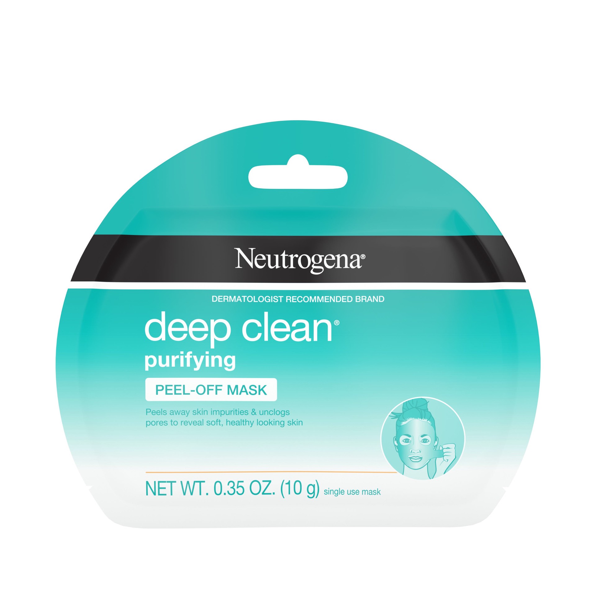 slide 1 of 7, Neutrogena Deep Clean Purifying Peel-Off Face Mask, Oil-Free & Non-Comedogenic Deep Pore Cleansing Single-Use Facial Mask, Single-Use, 1 ct