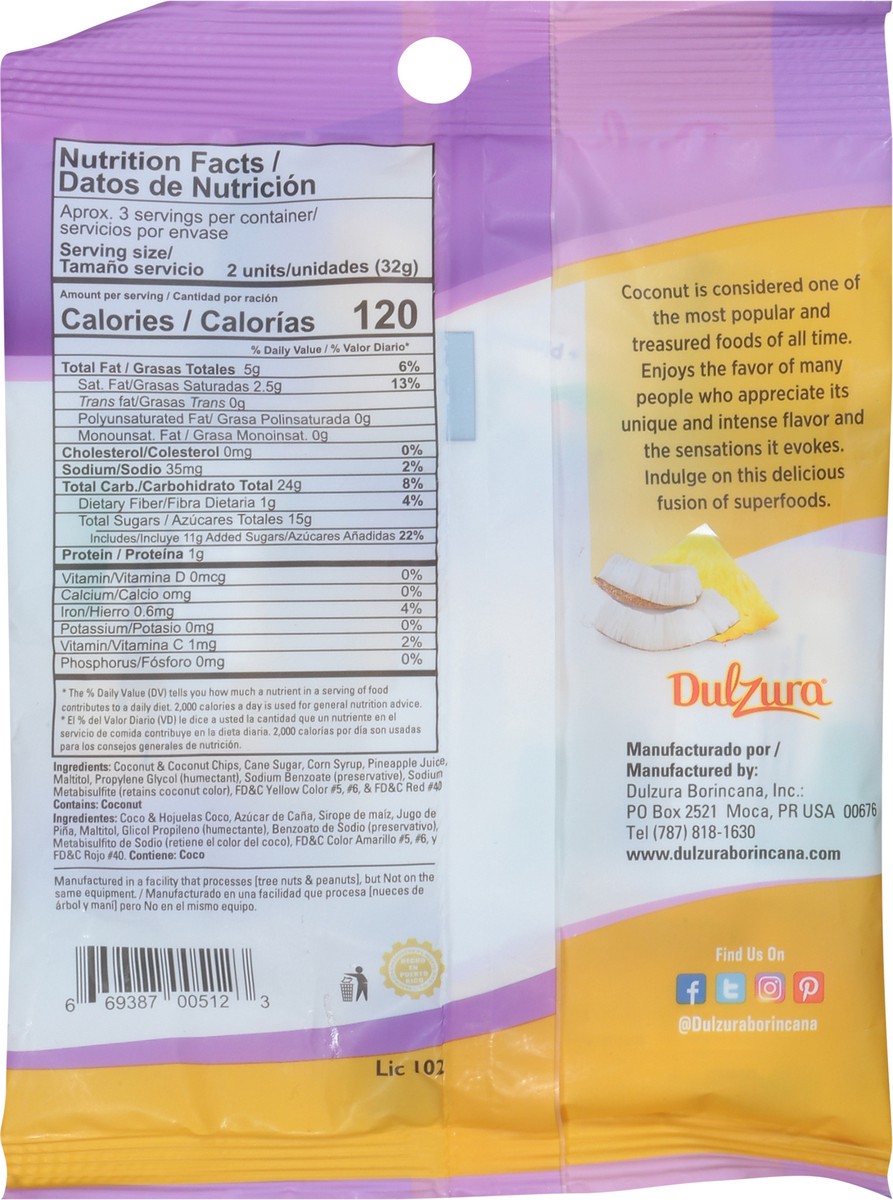 slide 2 of 9, Dulzura Coconut + Pineapple Snacks Bites 3.4 oz, 3.4 oz