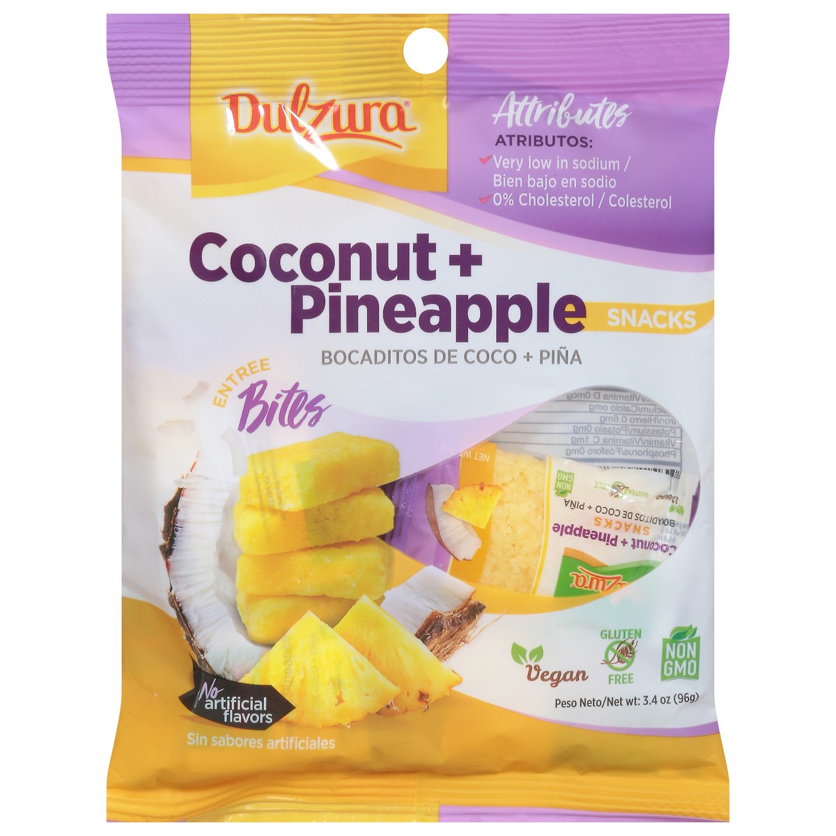 slide 1 of 9, Dulzura Coconut + Pineapple Snacks Bites 3.4 oz, 3.4 oz