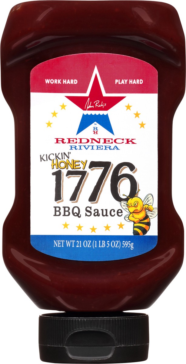 slide 11 of 11, Redneck Riviera 1776 Kickin Honey BBQ Sauce, 21 oz