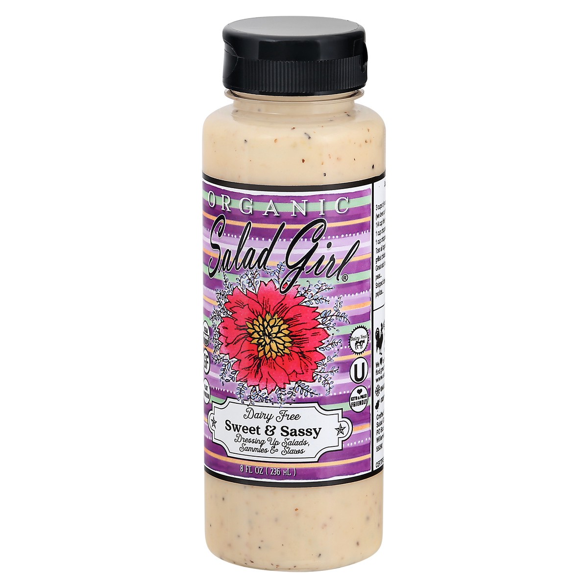 slide 9 of 9, Salad Girl Organic Dairy Free Sweet & Sassy Dressing 8 oz, 