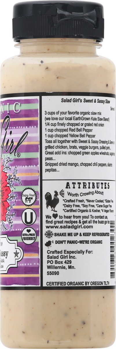 slide 5 of 9, Salad Girl Organic Dairy Free Sweet & Sassy Dressing 8 oz, 