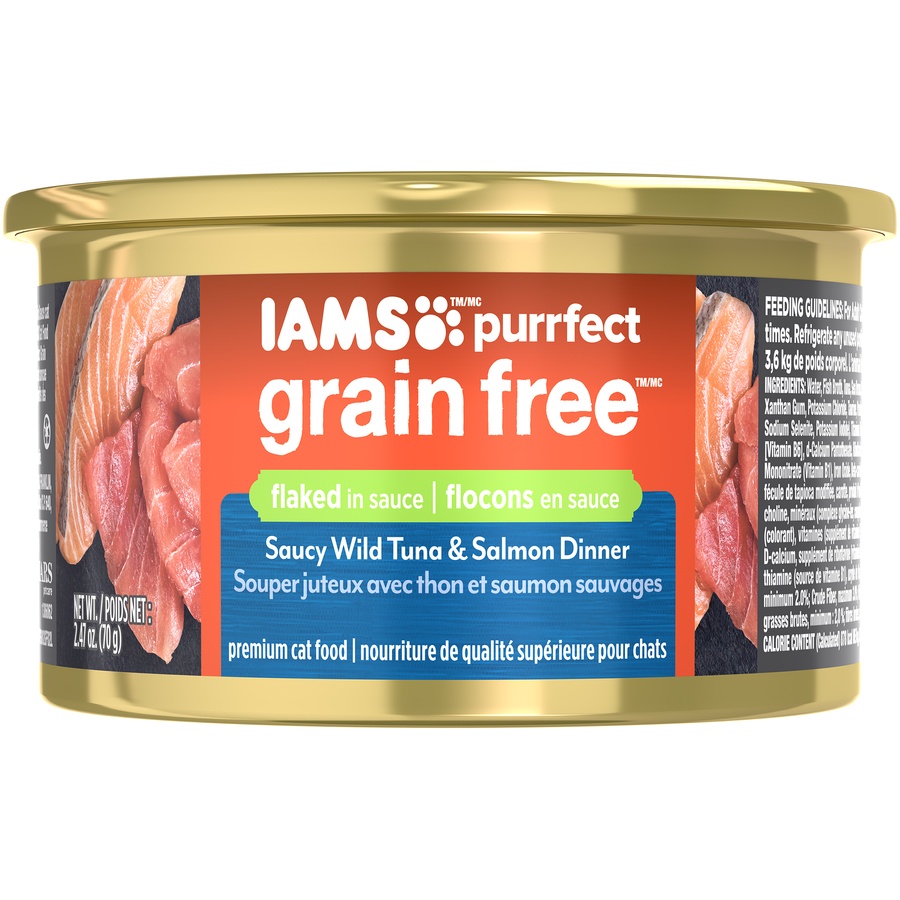 slide 1 of 1, IAMS Purrfect Delicacies Grain Free (Tuna And Salmon), 2.47 oz
