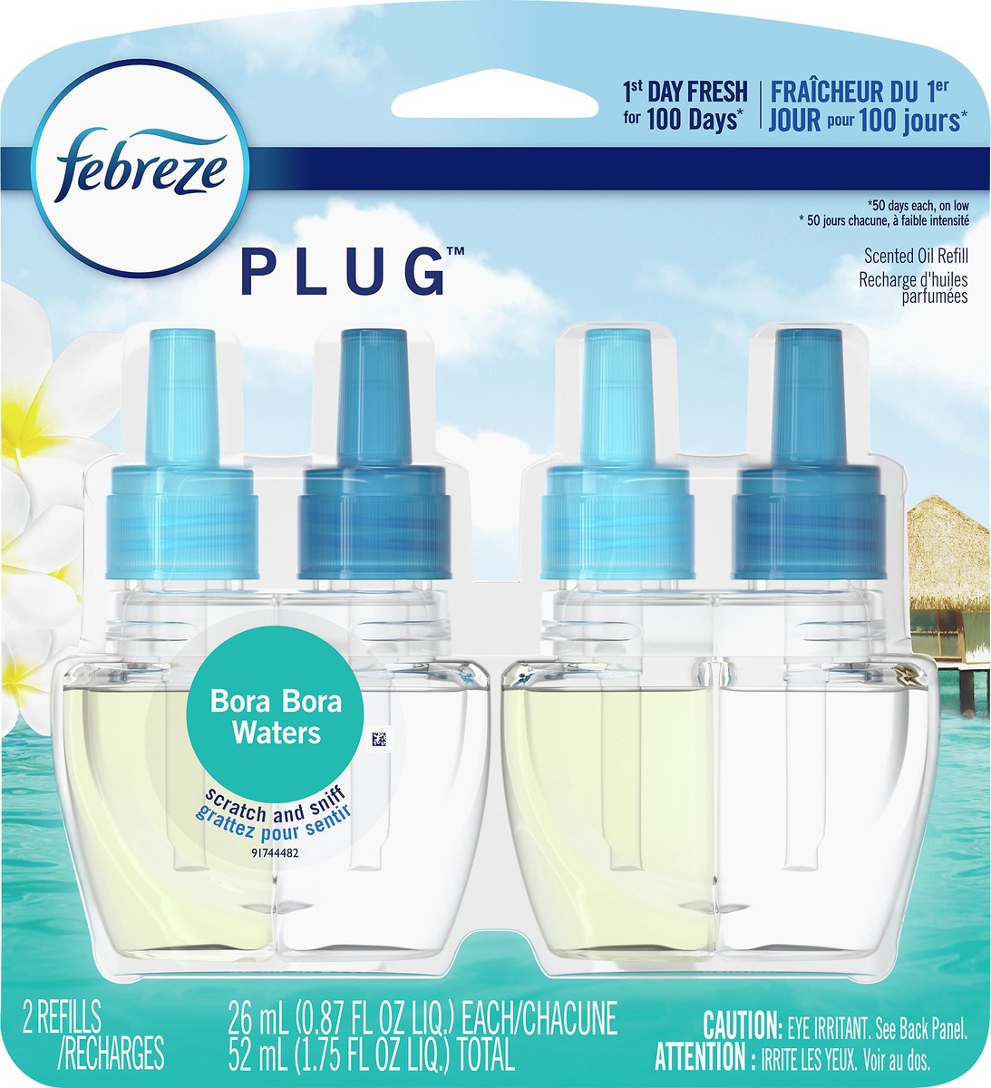 slide 3 of 5, Febreze Plug Bora Bora Waters Air Freshener Refill, 2 ct; 0.87 oz