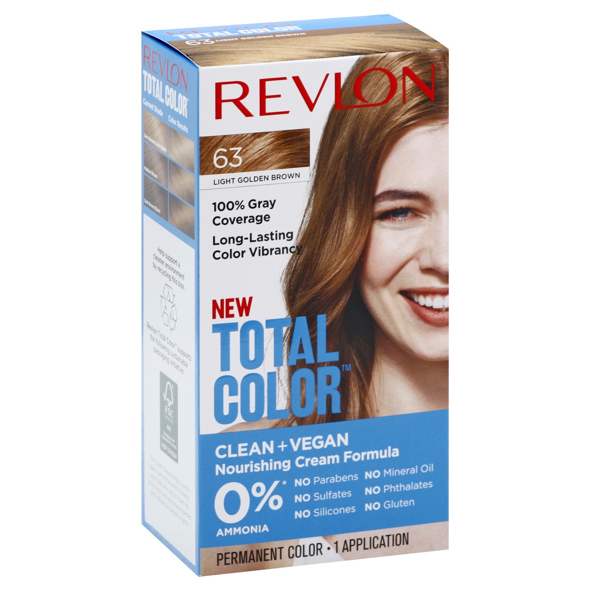 slide 3 of 9, Revlon Total Color Clean and Vegan Hair Color with 100% Gray Coverage - Light Golden Brown, 5.94 fl oz