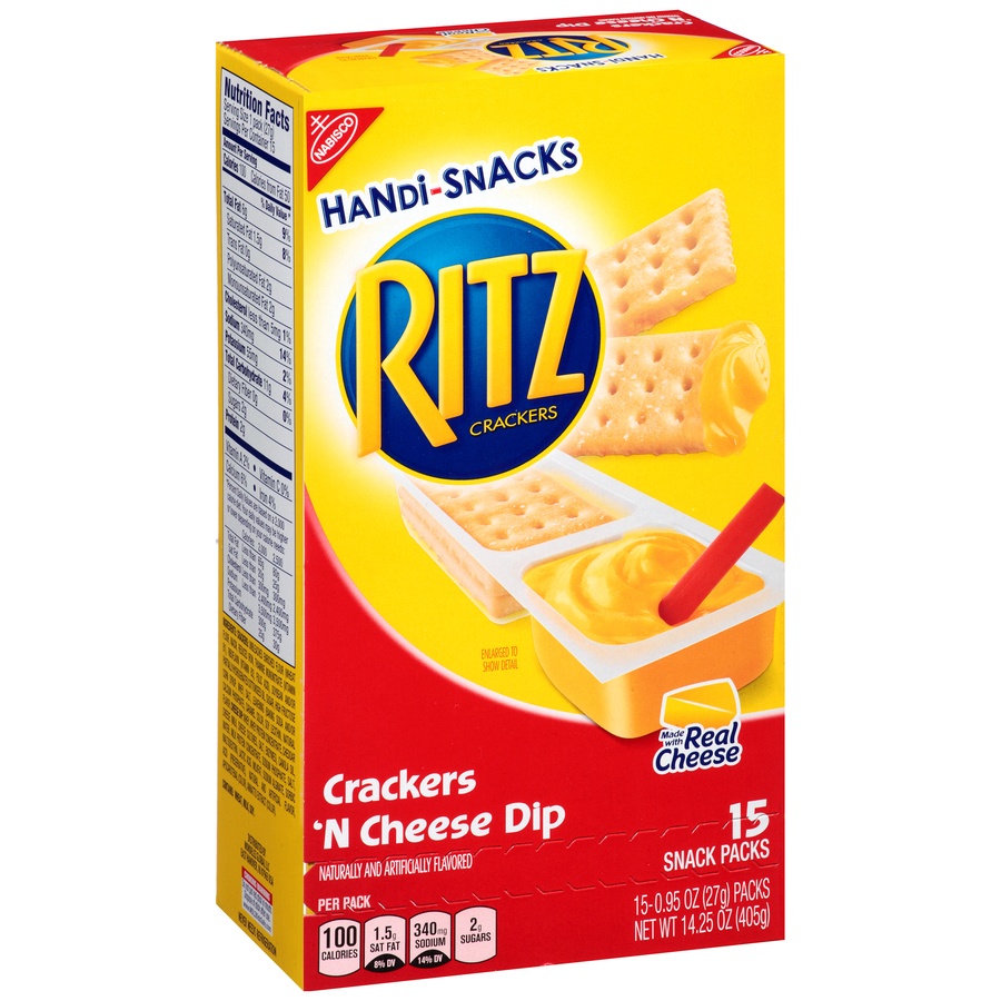 slide 2 of 8, Ritz Crackers 'n Cheese Dip Snack Packs, 14.25 oz