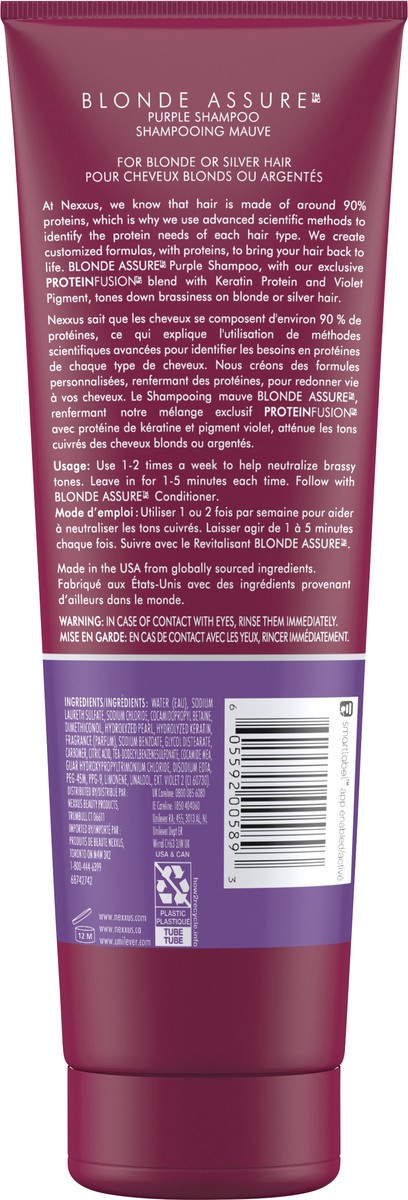 slide 2 of 5, Nexxus Blonde Assure Purple Shampoo, For Blonde Hair, 8.5 oz, 8.5 oz