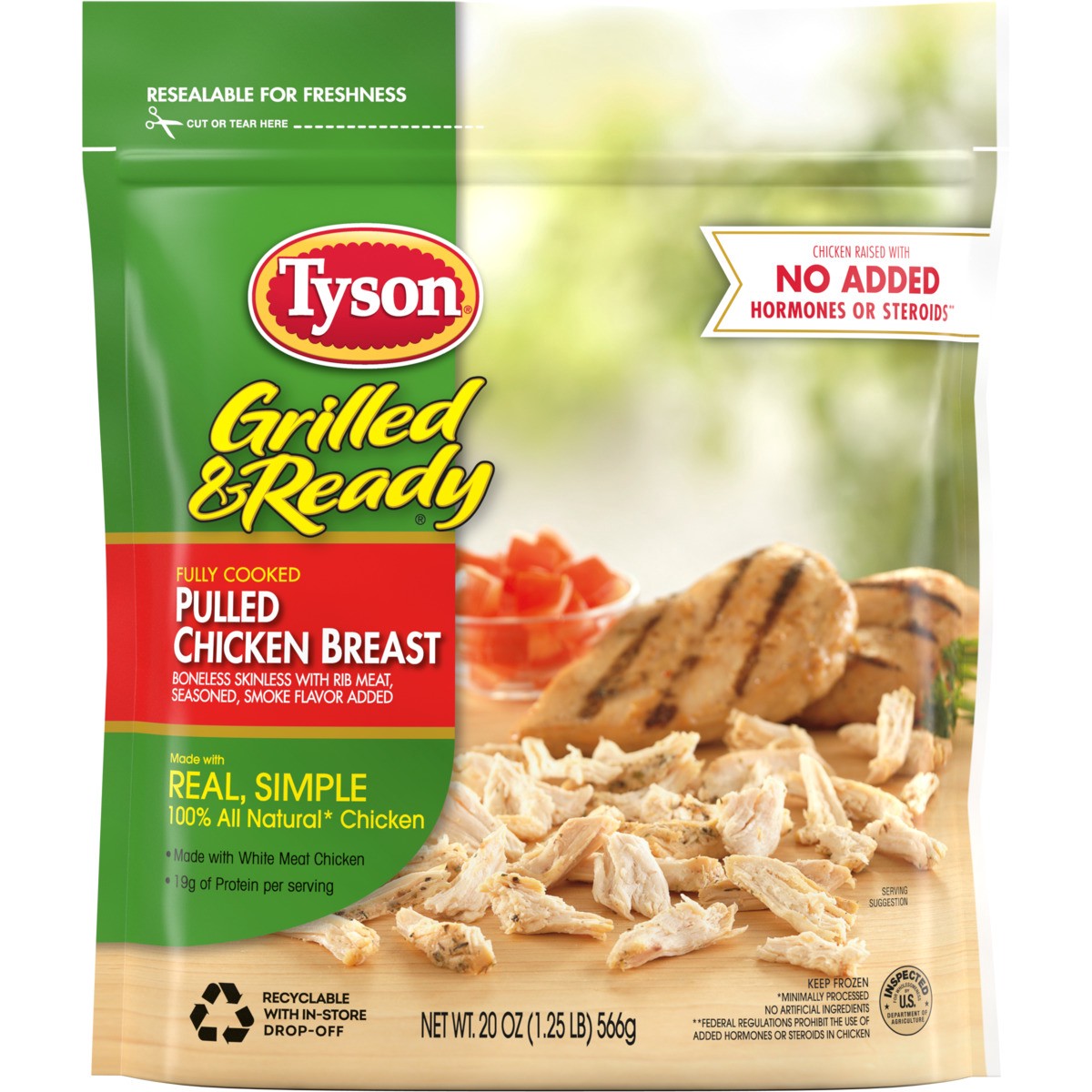slide 1 of 8, Tyson Grilled & Ready Fully Cooked Pulled Chicken Breast, 20 oz, 20 oz