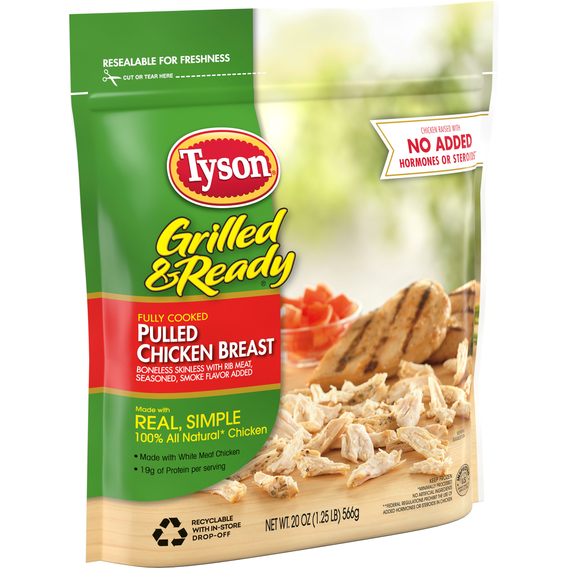slide 3 of 8, Tyson Grilled & Ready Fully Cooked Pulled Chicken Breast, 20 oz, 20 oz