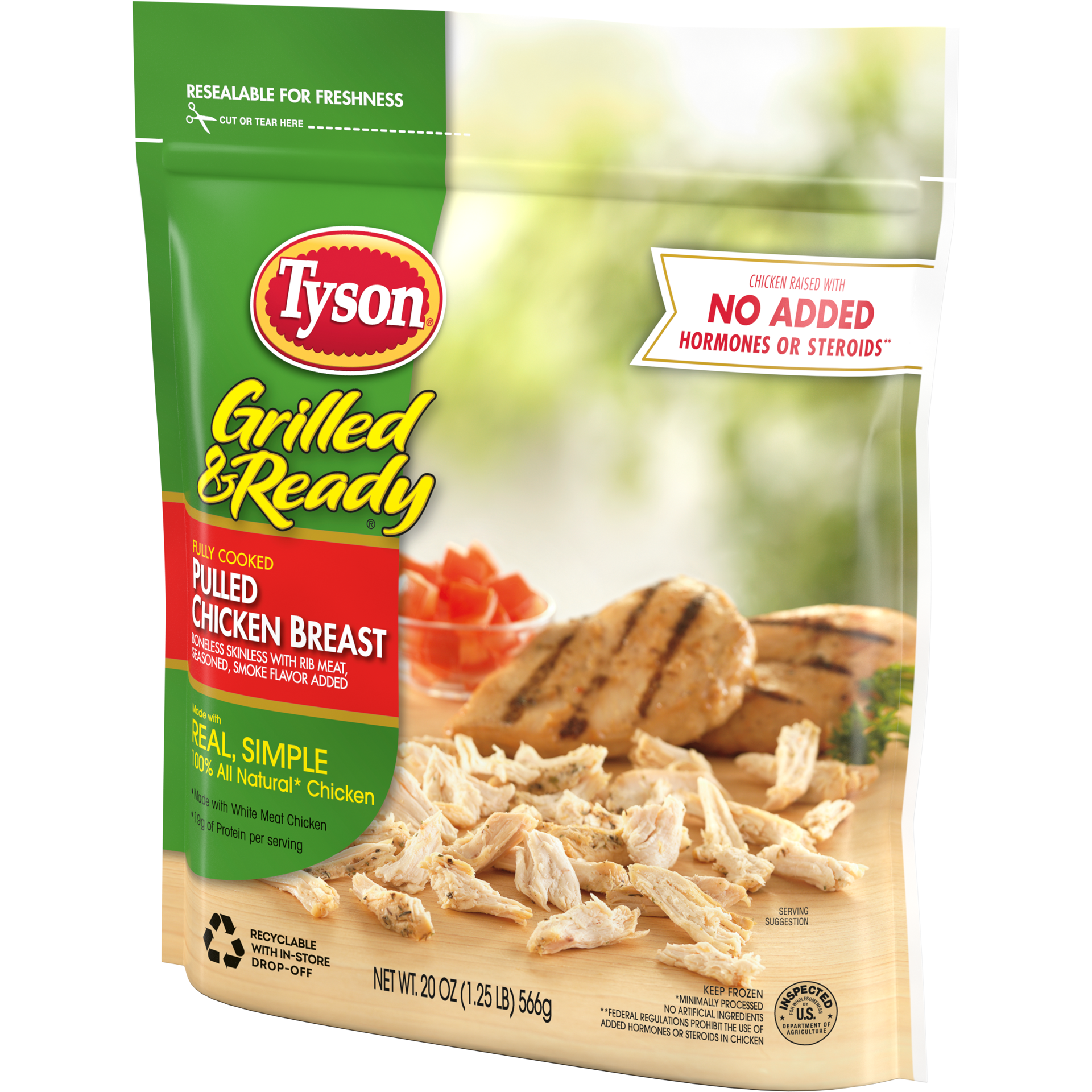 slide 4 of 8, Tyson Grilled & Ready Fully Cooked Pulled Chicken Breast, 20 oz, 20 oz