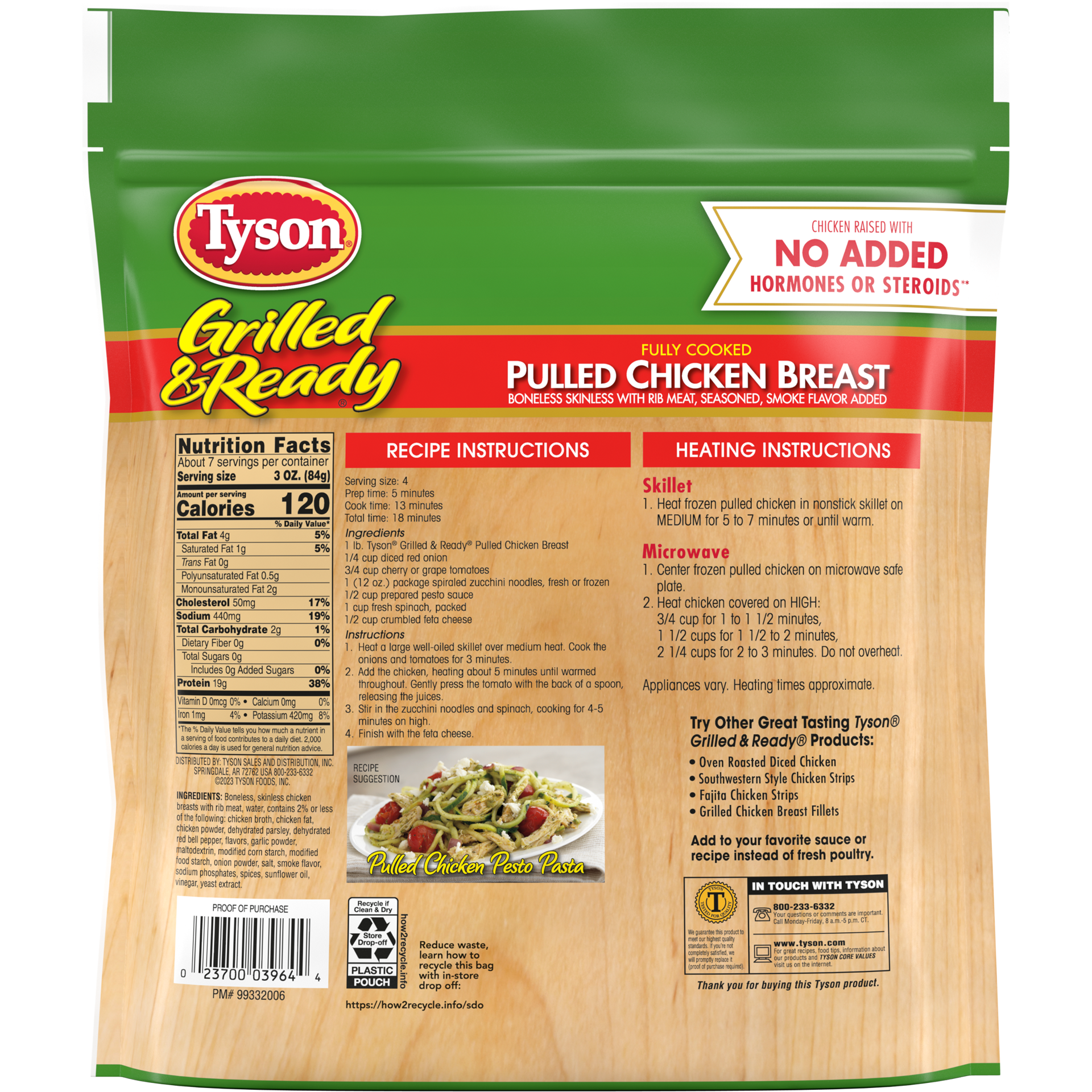 slide 8 of 8, Tyson Grilled & Ready Fully Cooked Pulled Chicken Breast, 20 oz, 20 oz