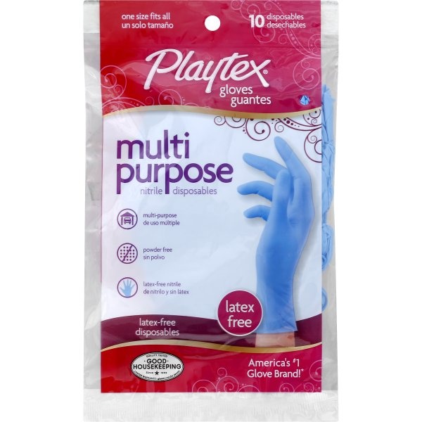 slide 1 of 1, Playtex Gloves Disposables Multi-Purpose Latex Free, 10 ct