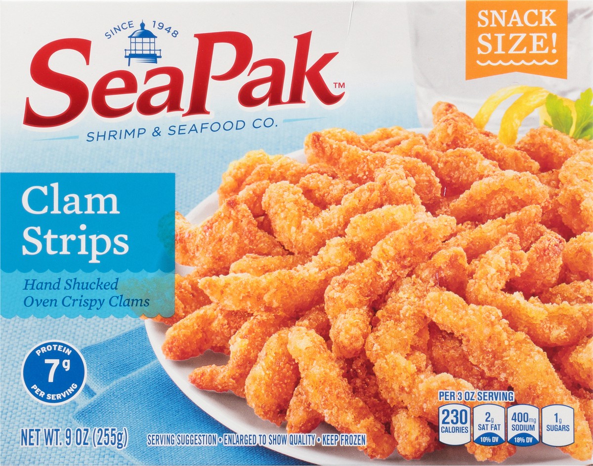 slide 9 of 11, SeaPak Clam Strips Snack Size, 9 oz