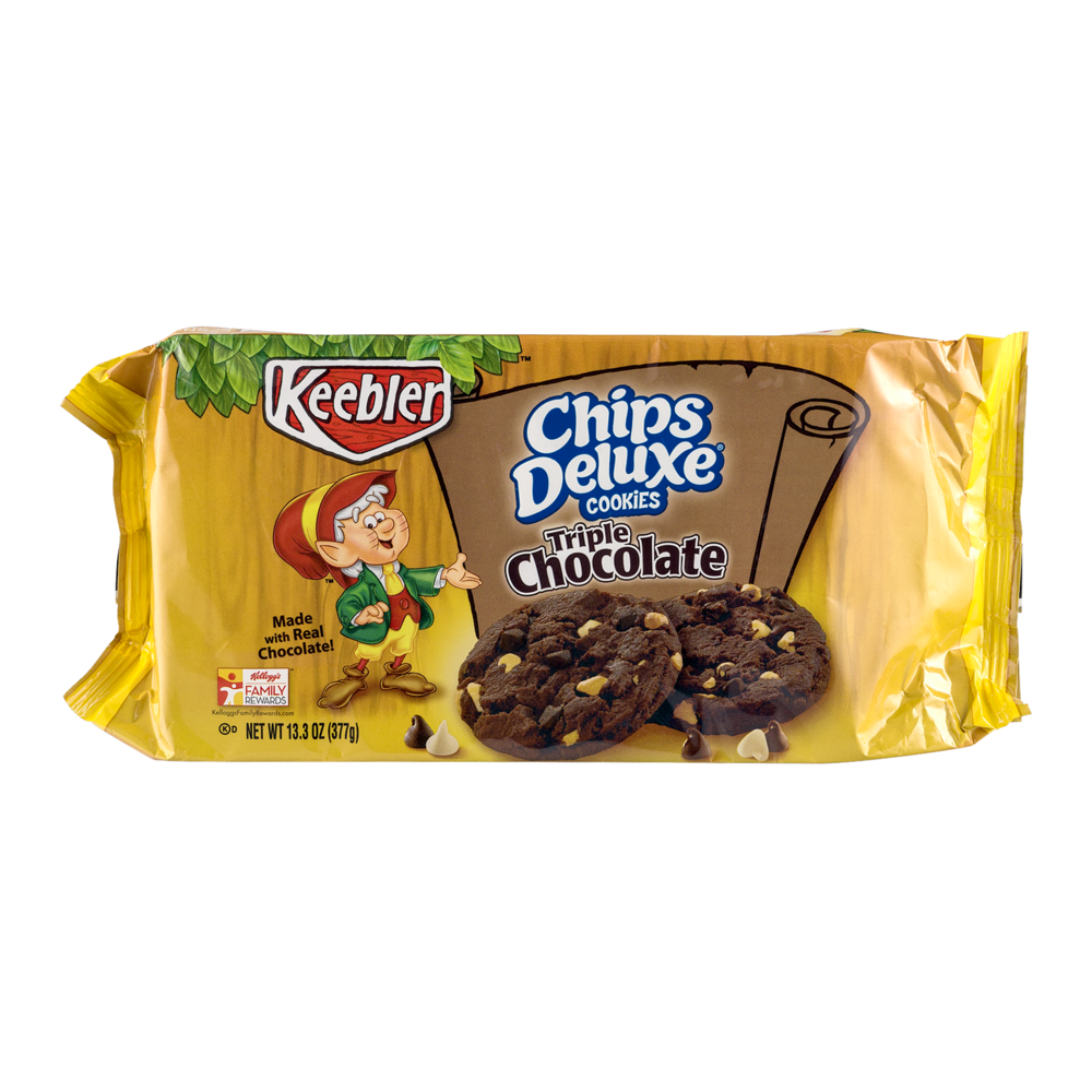 slide 1 of 1, Keebler Cookies Chips Deluxe Triple Chocolate, 13.3 oz