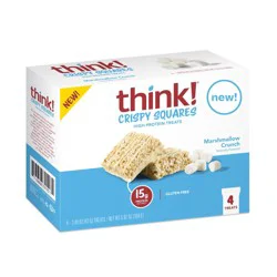think! High Protein Crispy Squares, Marshmallow Crunch, 4 Count