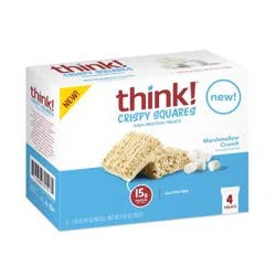 think! High Protein Crispy Squares, Marshmallow Crunch, 4 Count