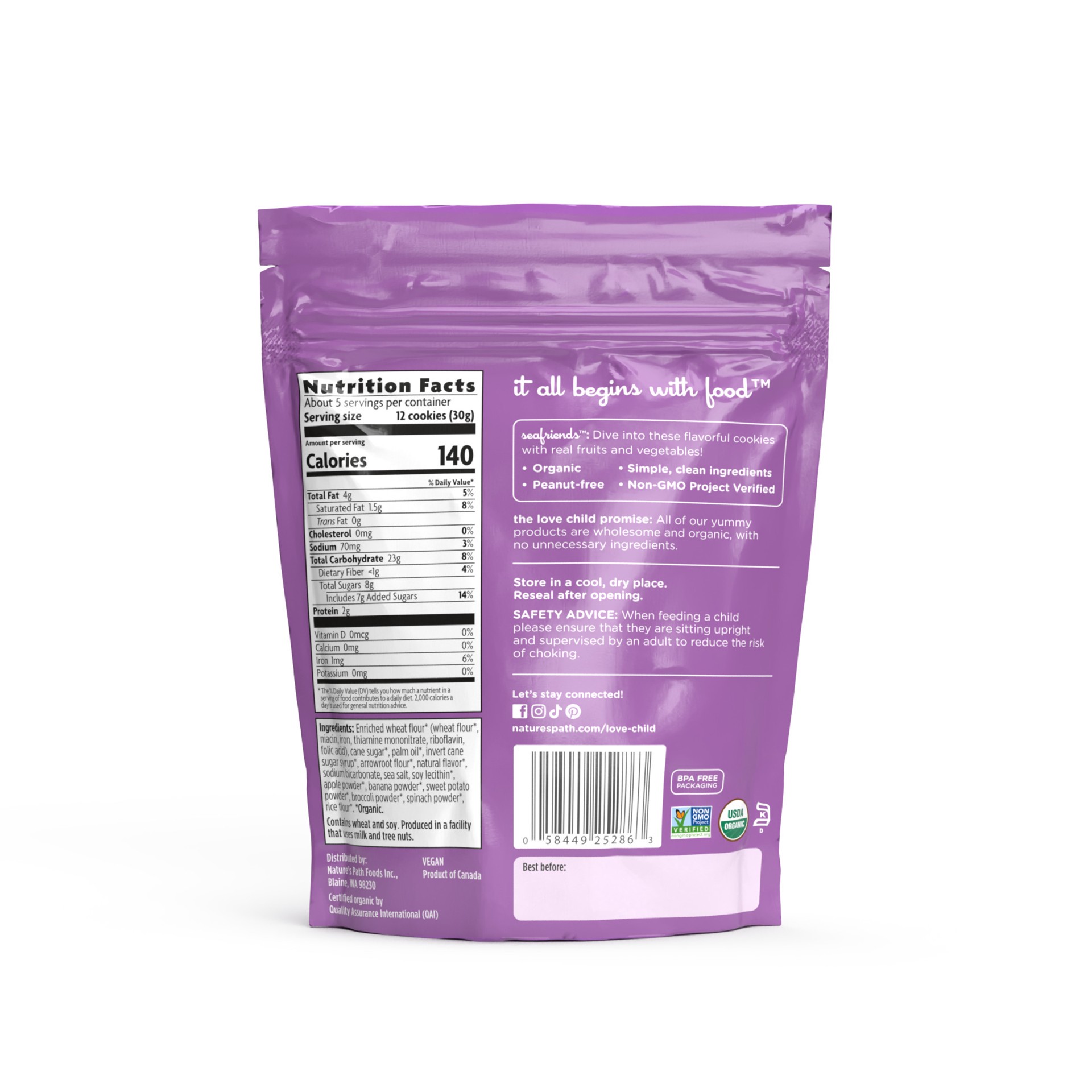 slide 2 of 3, Nature's Path Organic Seafriends Organic Arrowroot Vanilla Cookies 4.9 oz, 4.9 oz