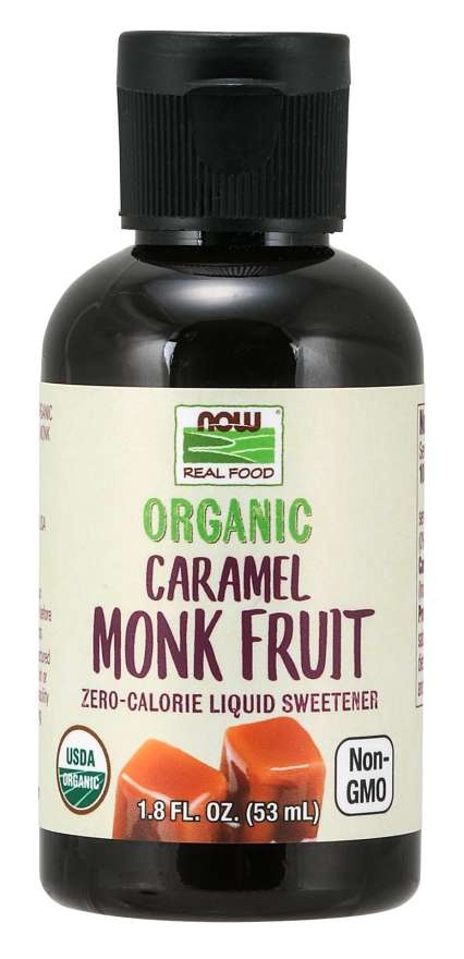 slide 1 of 1, Now Foods Monk Fruit Caramel Liquid, Organic, 1.8 fl oz