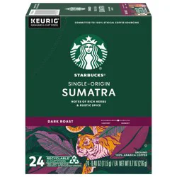 Starbucks® Ground Dark Roast Single-Origin K-Cup Pods Sumatra Coffee
