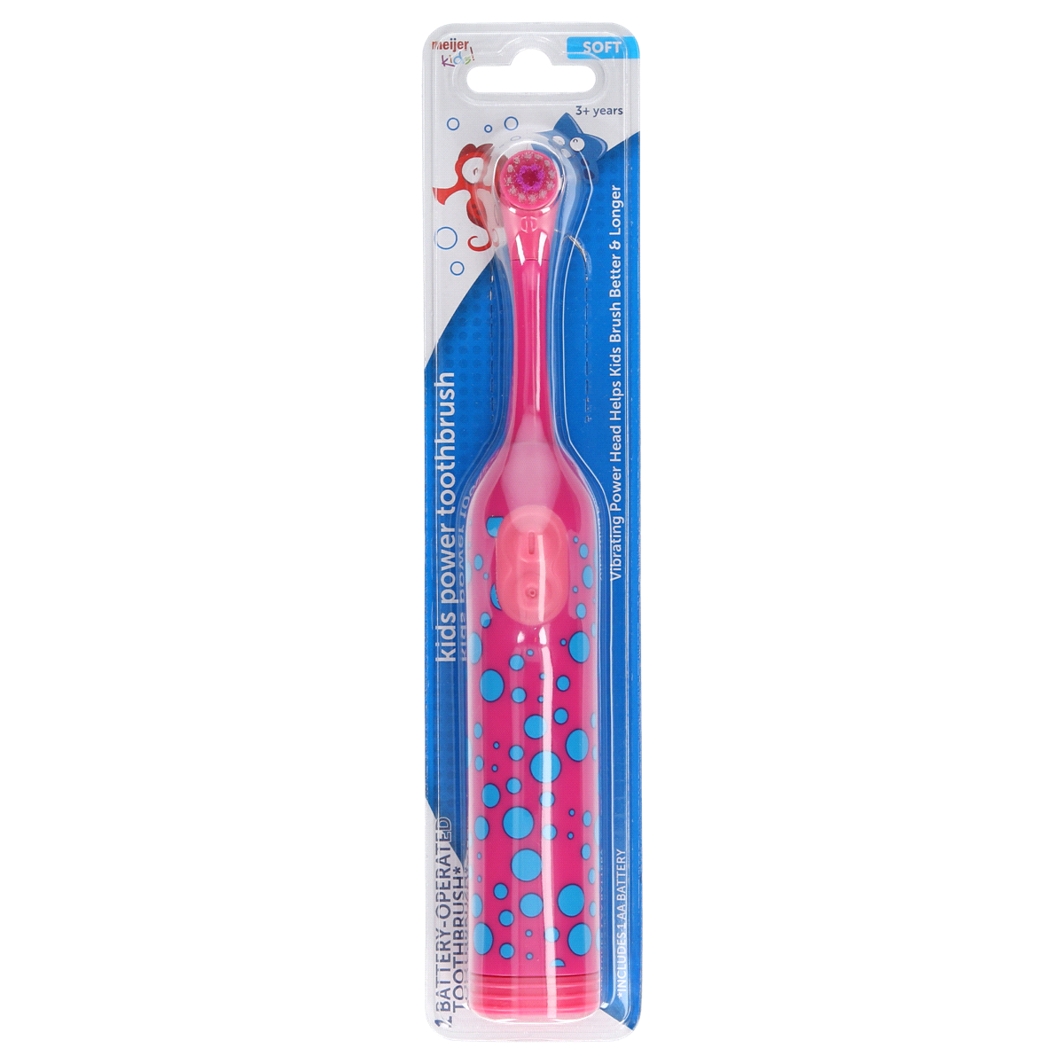 slide 1 of 2, Meijer Kids Power Toothbrush, Soft, 1 ct