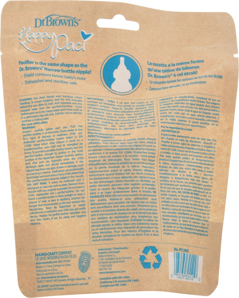 slide 9 of 9, Dr. Brown's Happypaci 0-6 m Pacifiers 3 Each, 3 ct