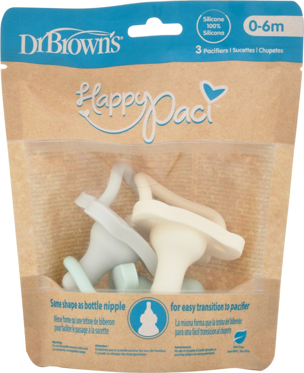 slide 7 of 9, Dr. Brown's Happypaci 0-6 m Pacifiers 3 Each, 3 ct
