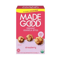 MadeGood Organic Granola Snack Bar Bites Strawberry - 8.5 oz / 10 ct