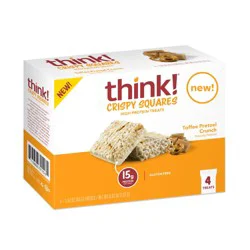 think! High Protein Crispy Squares, Toffee Pretzel Crunch, 4 Count
