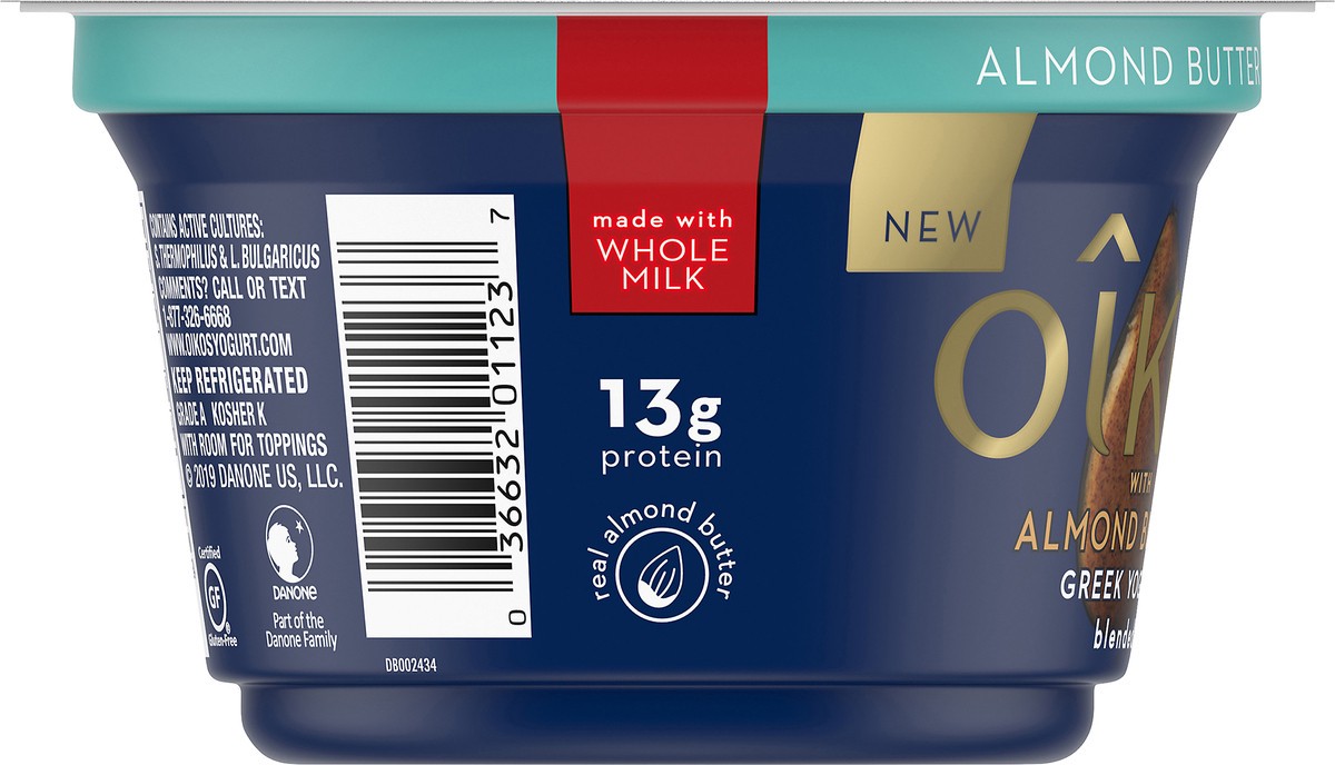 slide 6 of 8, Oikos Whole Milk Almond Butter & Coconut Greek Yogurt, 5.3 Oz., 5.3 oz