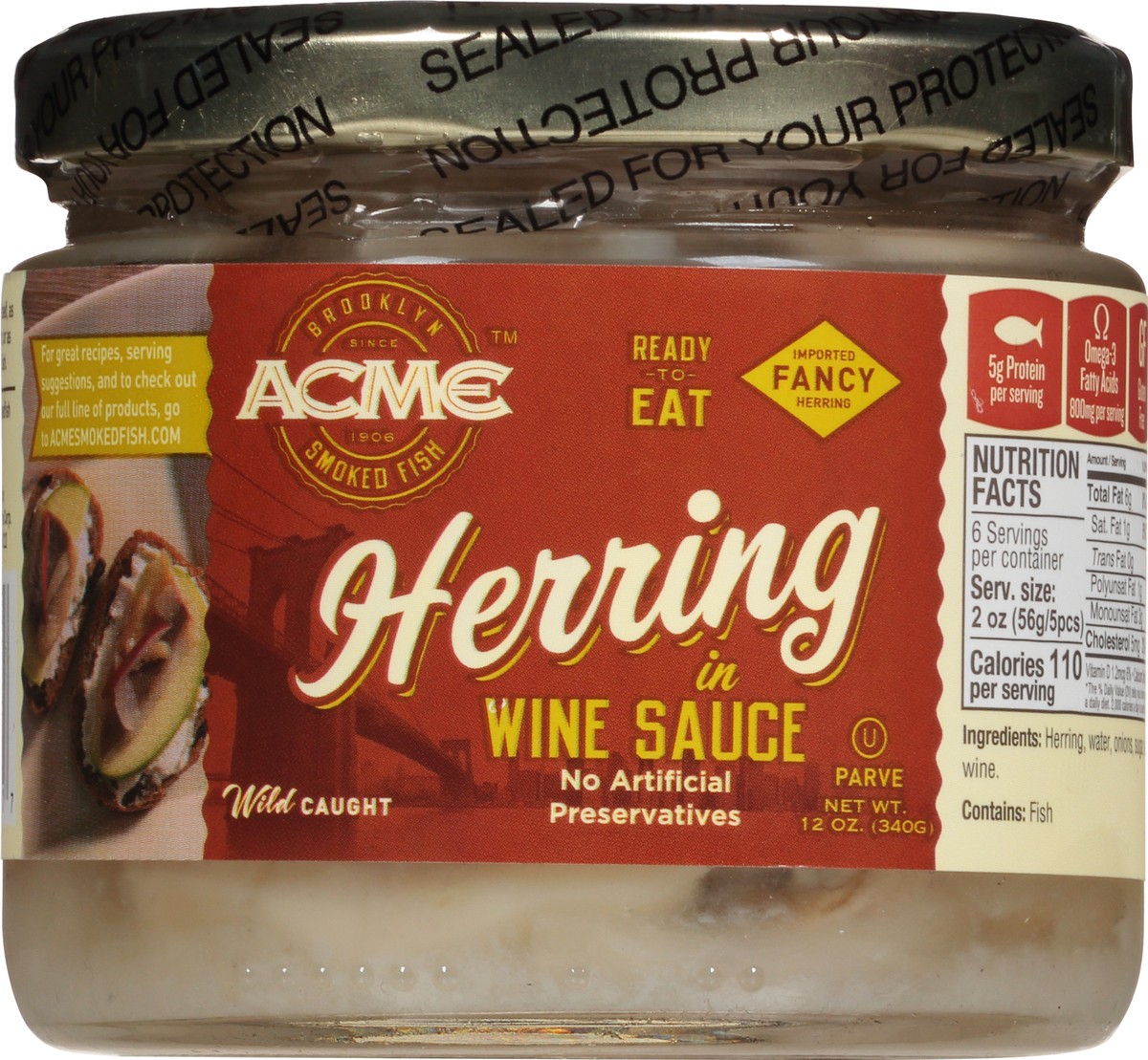 slide 5 of 12, ACME™ herring in wine sauce, 12 oz