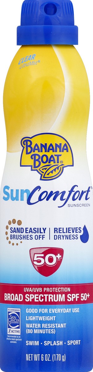 slide 2 of 2, Banana Boat SunComfort Clear Spray Sunscreen Broad Spectrum SPF 50 - 6 Ounces, 6 oz