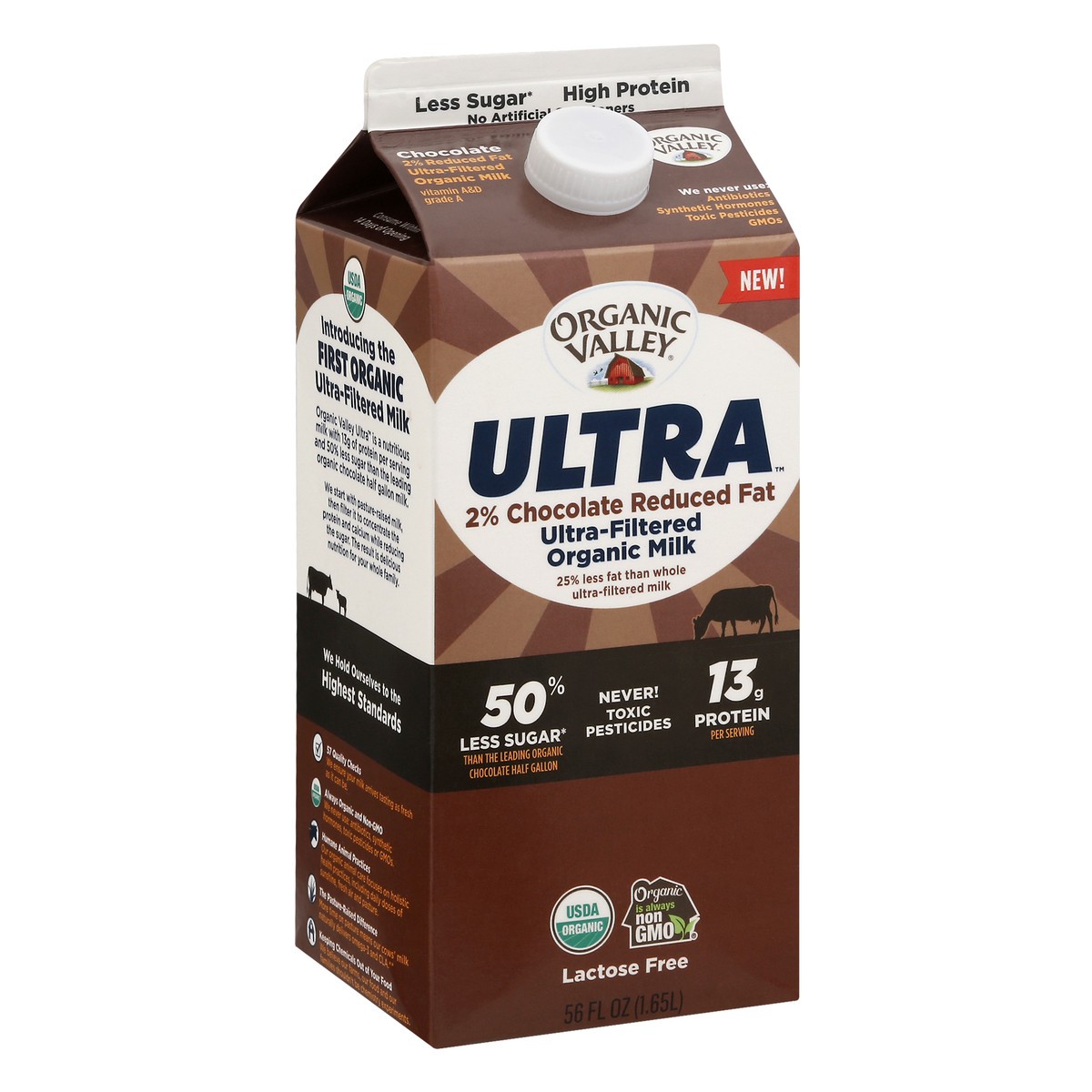 slide 2 of 9, Organic Valley 2% Reduced Fat Ultra-Filtered Organic Chocolate Milk 56 oz, 56 oz